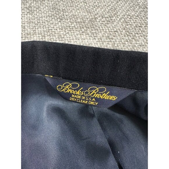 Vtg Brooks Brothers Blazer Mens‎ 43 Blue Brooksease Wool Gold Buttons Flaw - Picture 11 of 16